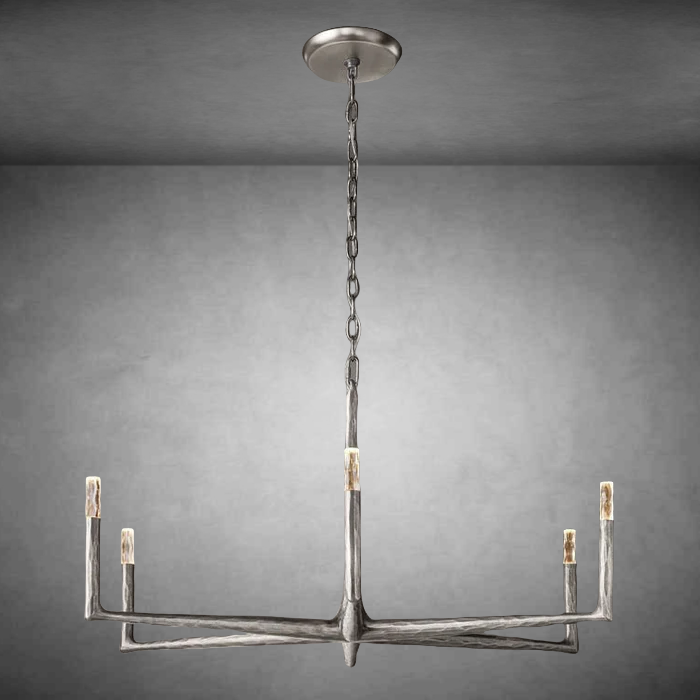 Thaddeas Forged Round Chandelier 36" 48” 60” 72”