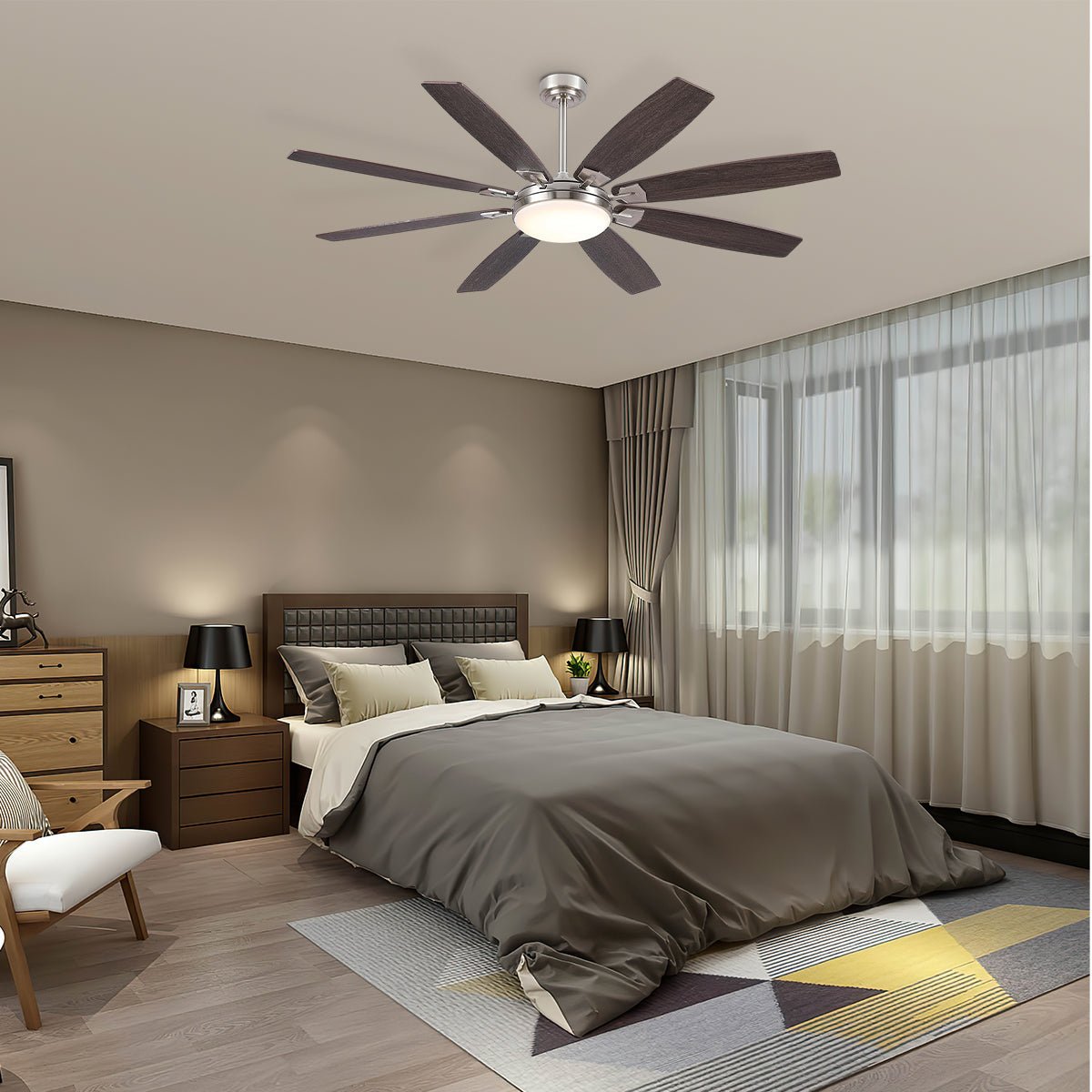 Zephyra Ceiling Fans with Lights 66" - Joyfuzzy