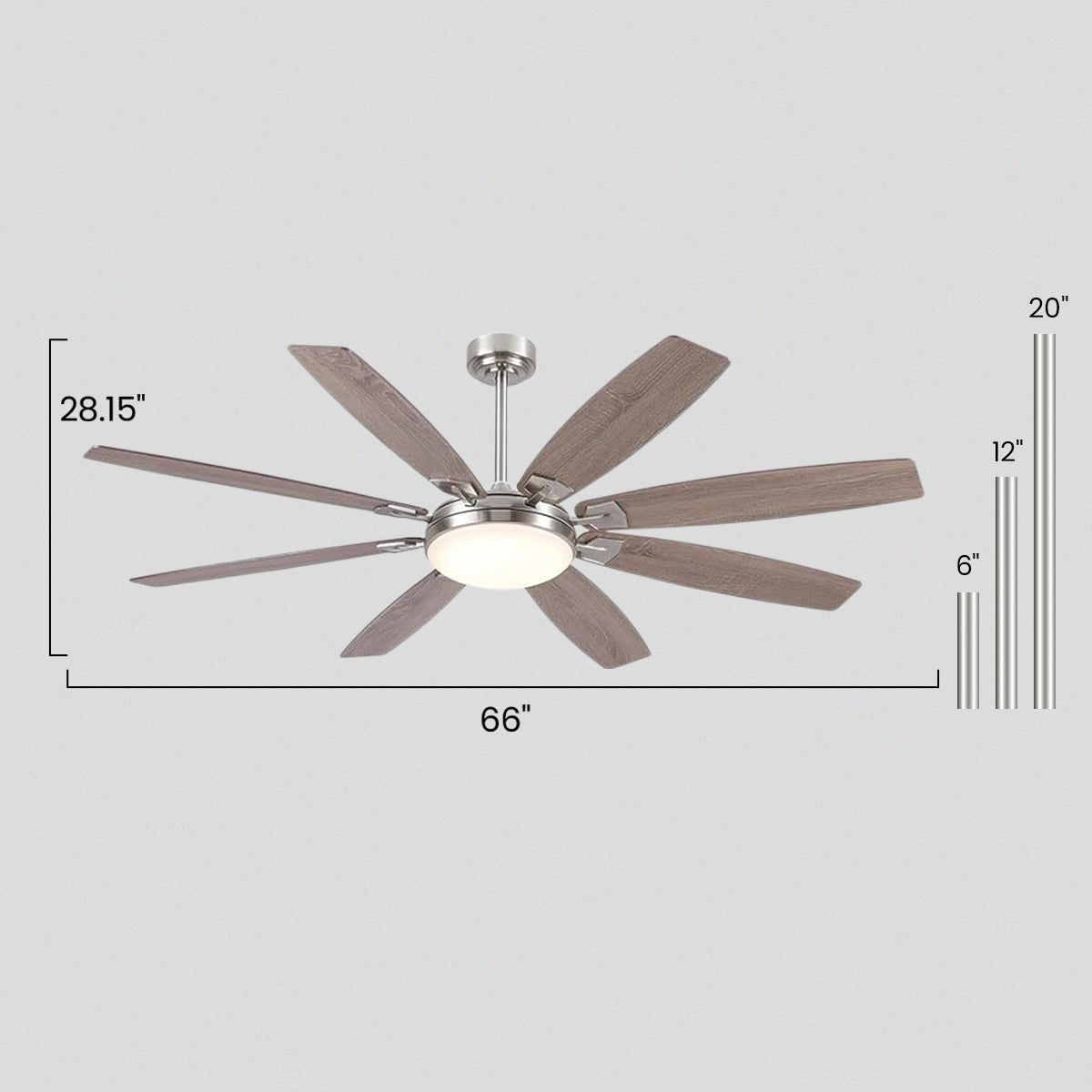 Zephyra Ceiling Fans with Lights 66" - Joyfuzzy