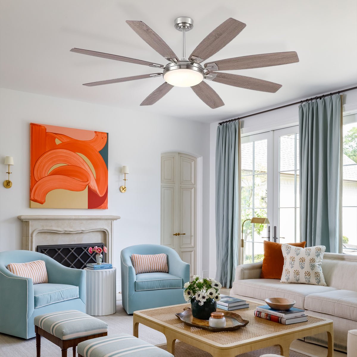 Zephyra Ceiling Fans with Lights 66" - Joyfuzzy