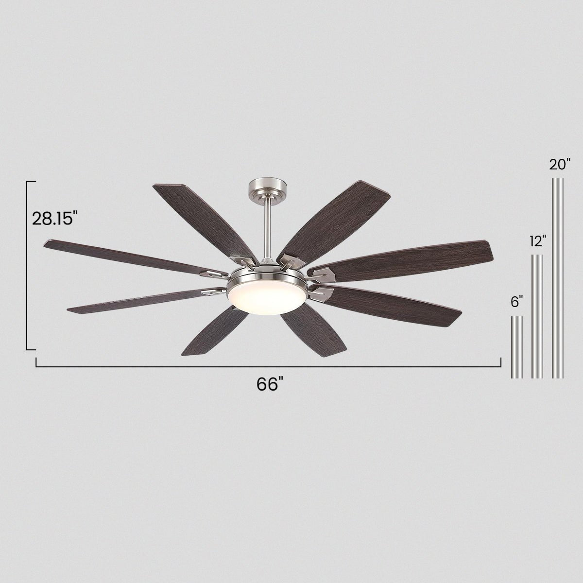 Zephyra Ceiling Fans with Lights 66" - Joyfuzzy