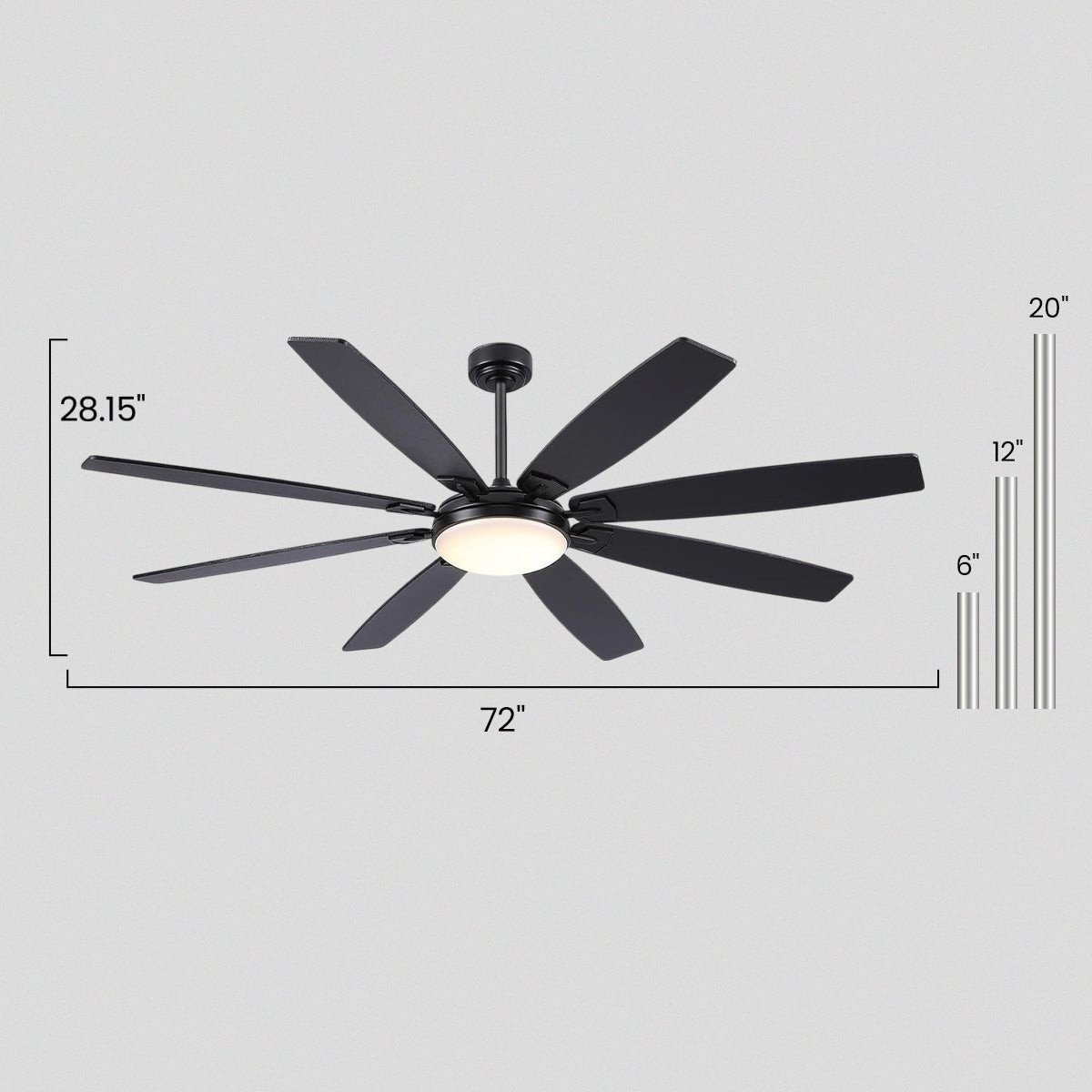 Zephyra Ceiling Fans with Lights 72" - Joyfuzzy