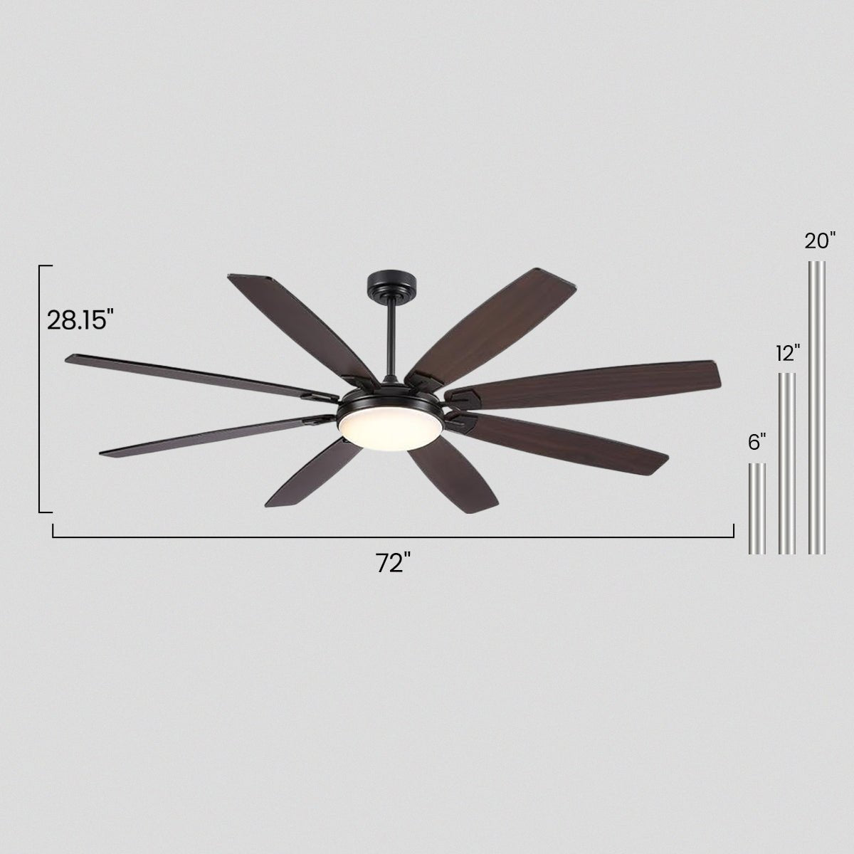 Zephyra Ceiling Fans with Lights 72" - Joyfuzzy